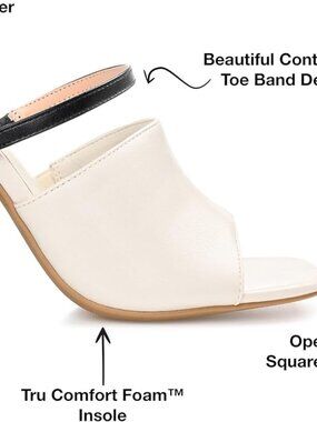 Journee Womens Heiddy Tru Comfort Foam Open Square Toe Block Heel Sandals 8